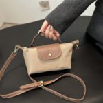Cross-Border Retro Dumpling Bag 2025 New Shoulder Crossbody Bag Fashion Handbag Simple Stylish Contrasting Color Casual Bag